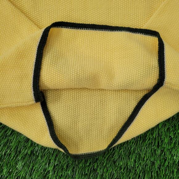 Vintage 80s MOD Ringer Sweater Women 2XS/XS 17x18 Cropped Yellow - Picture 8 of 12